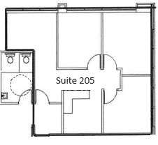 Floor plan for studio, 860 sqft